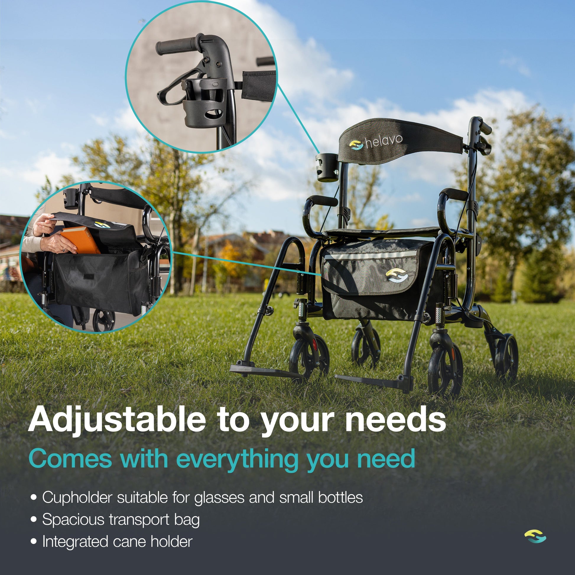 Helavo 2-in-1 Rollator & Wheelchair Combo Usability 1 - Rollator and Wheelchairs Australia