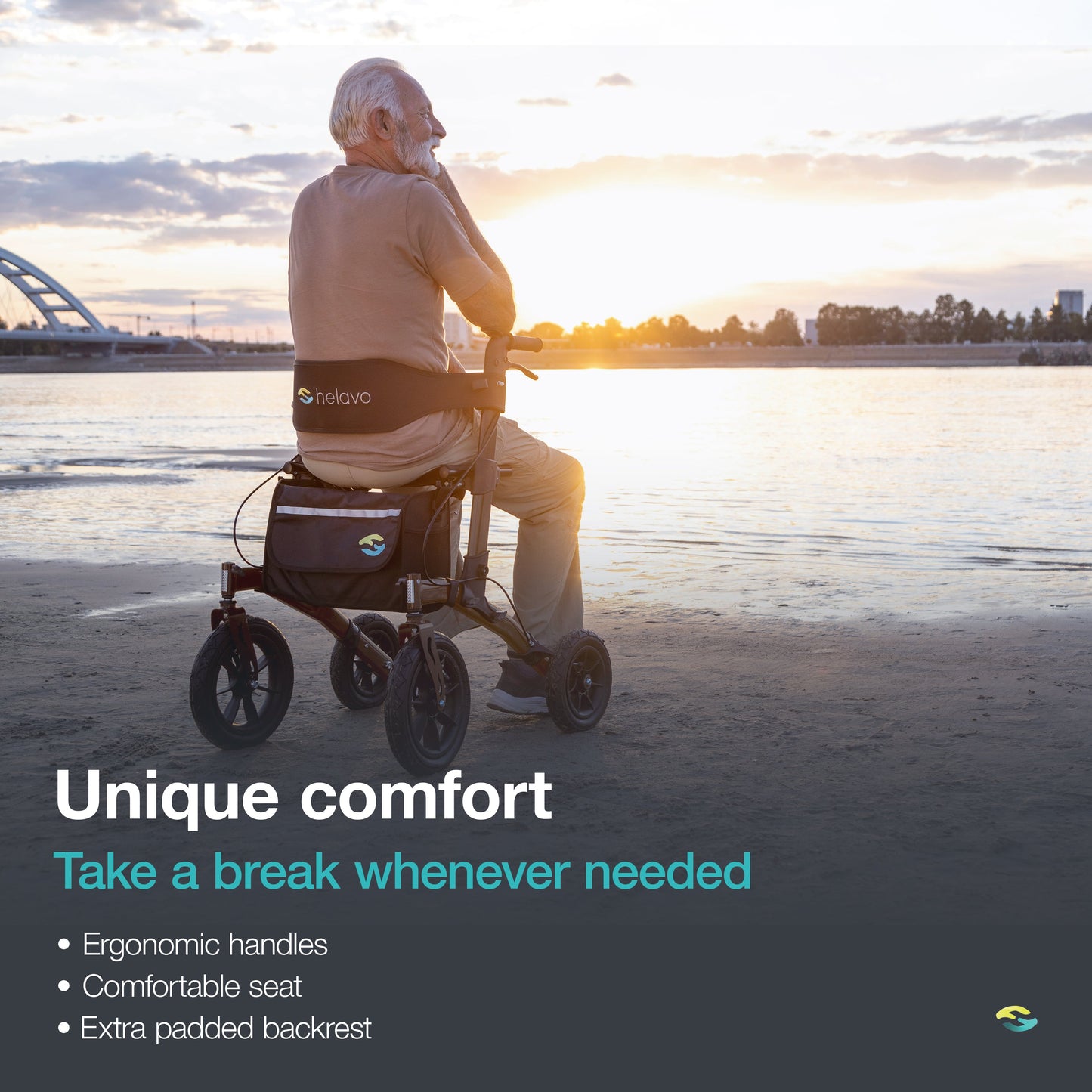 Helavo Outdoor Rollator Comfort Keypoints - Rollator and Wheelchairs Australia