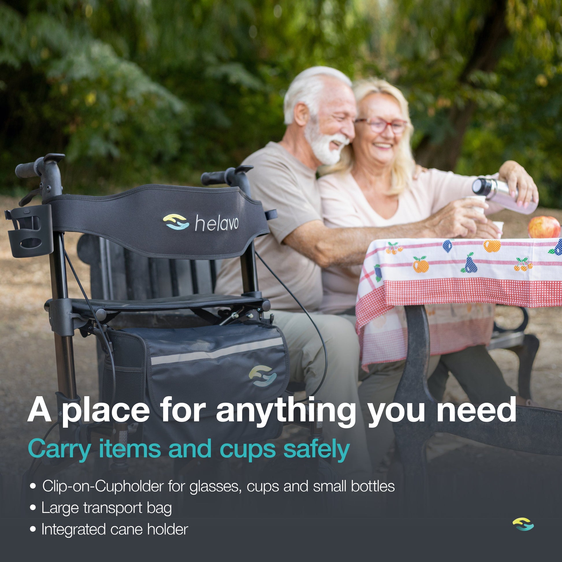 Helavo Outdoor Rollator Usability Keypoints - Rollator and Wheelchairs Australia